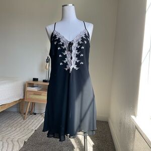 Vintage Y2K Cerie Black Lace Coquette Slip Dress Size 1X